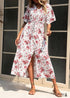 Vestido midi estampado bohemio informal de verano en violeta